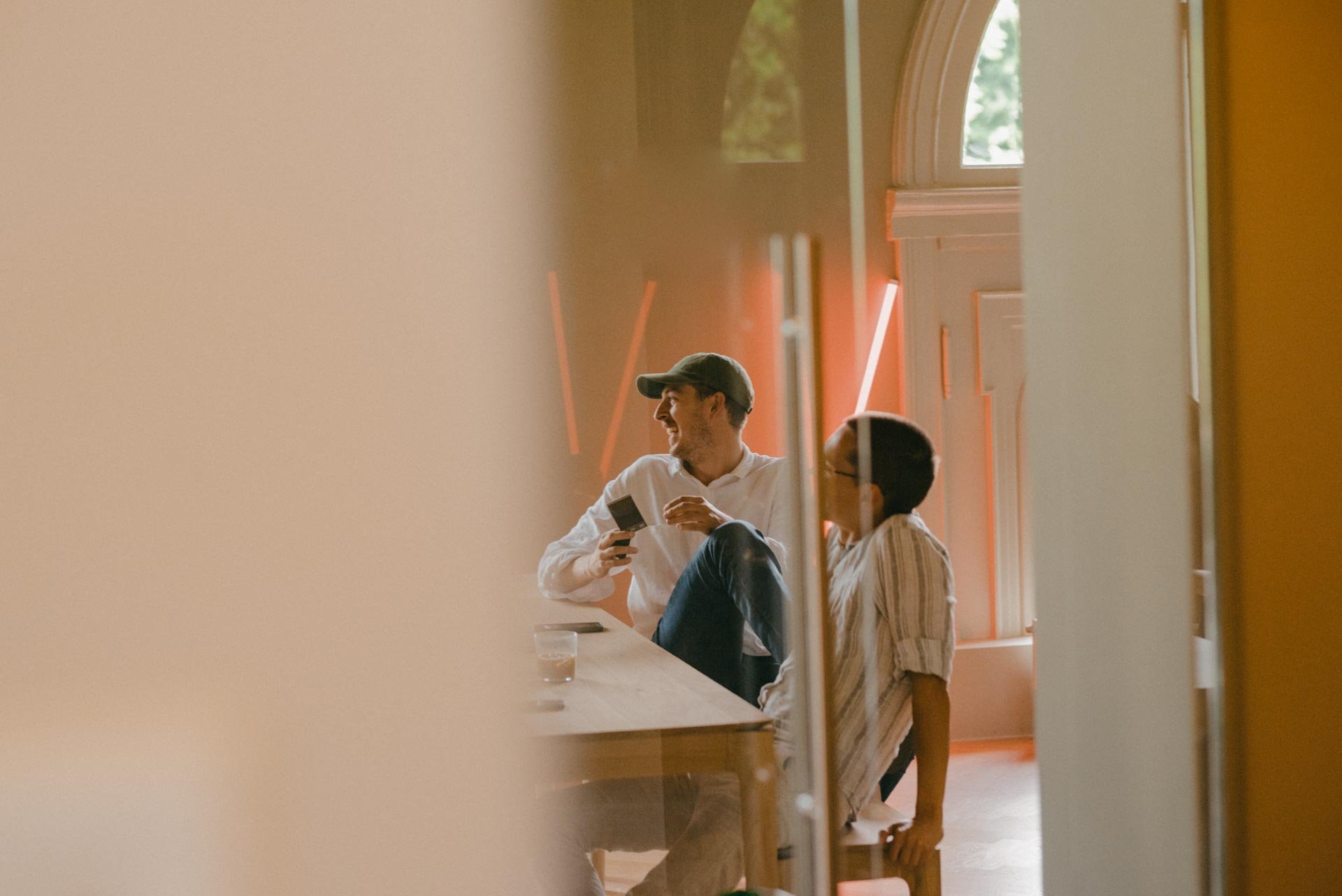 Two people in office setting